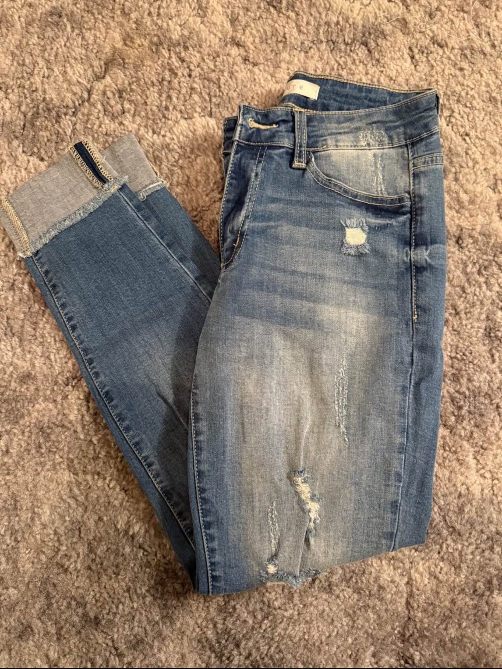 Women's Distressed Blue Denim Jeans